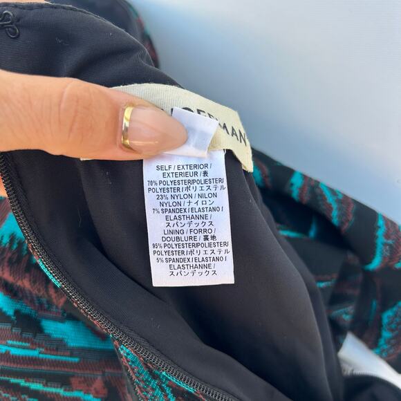 Mara Hoffman Herbarium Jacquard Long Sleeve Knit Mini Dress Green Foliage Medium - Picture 4 of 9